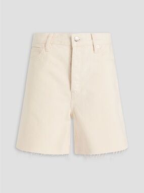 FRAME Denim Shorts 28 Cream Off White High Rise Raw Hem Cut Off Summer Casual